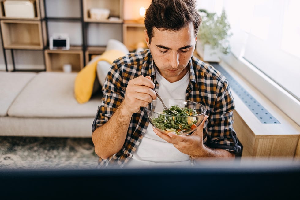 having snack while working from home