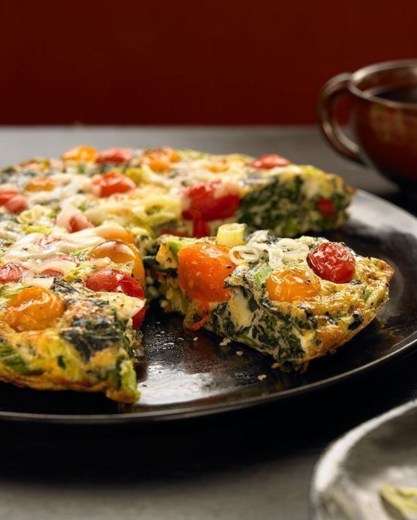 whole 30 breakfast recipes: spinach tomato frittata