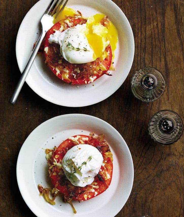 whole 30 breakfast recipes: tomato and egg stacks