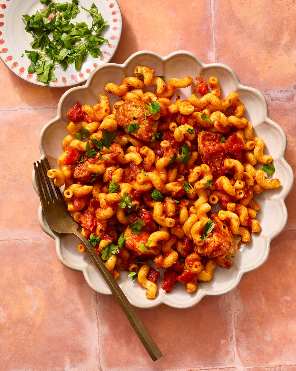 cavatappi with moroccan spiced chicken. pasta meals. dinnertime meals.