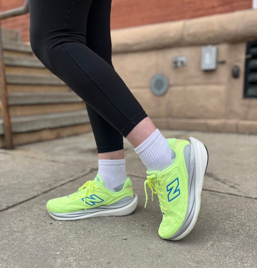 Footwear worn on a sidewalk