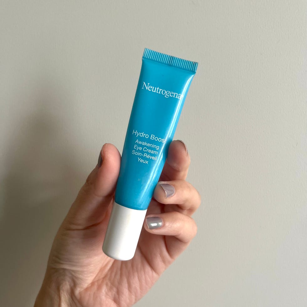 neutrogena hydro boost eye cream tube held in a hand