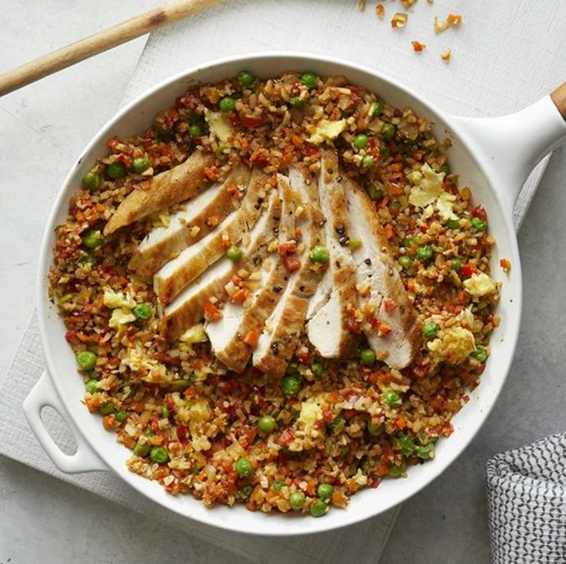 chicken with fried cauliflower rice