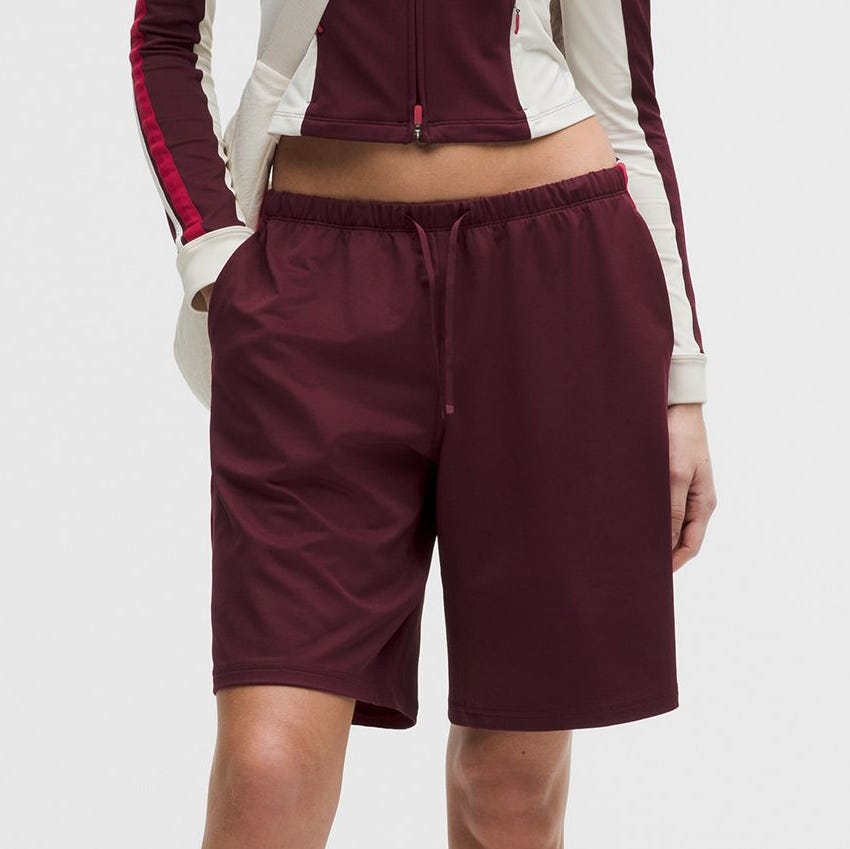 Women’s Striped Baggy Low-Rise Track Short 9.5"