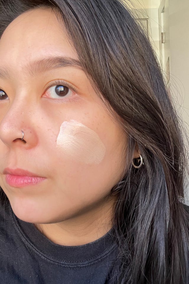 sunscreen blended on face 