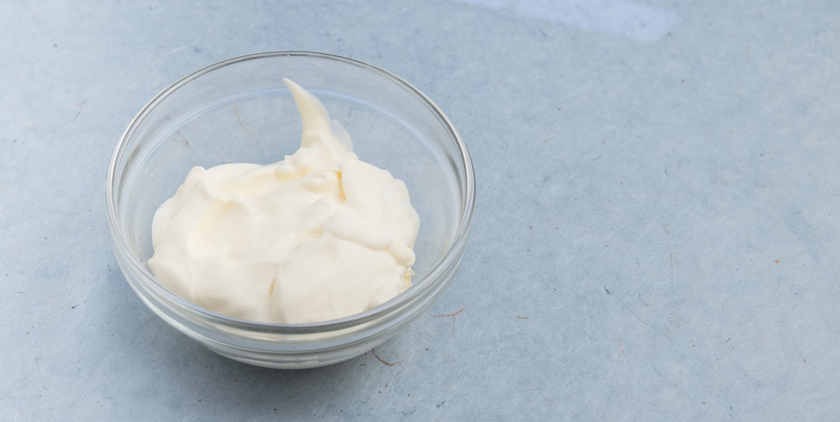 Bowl of sour cream.