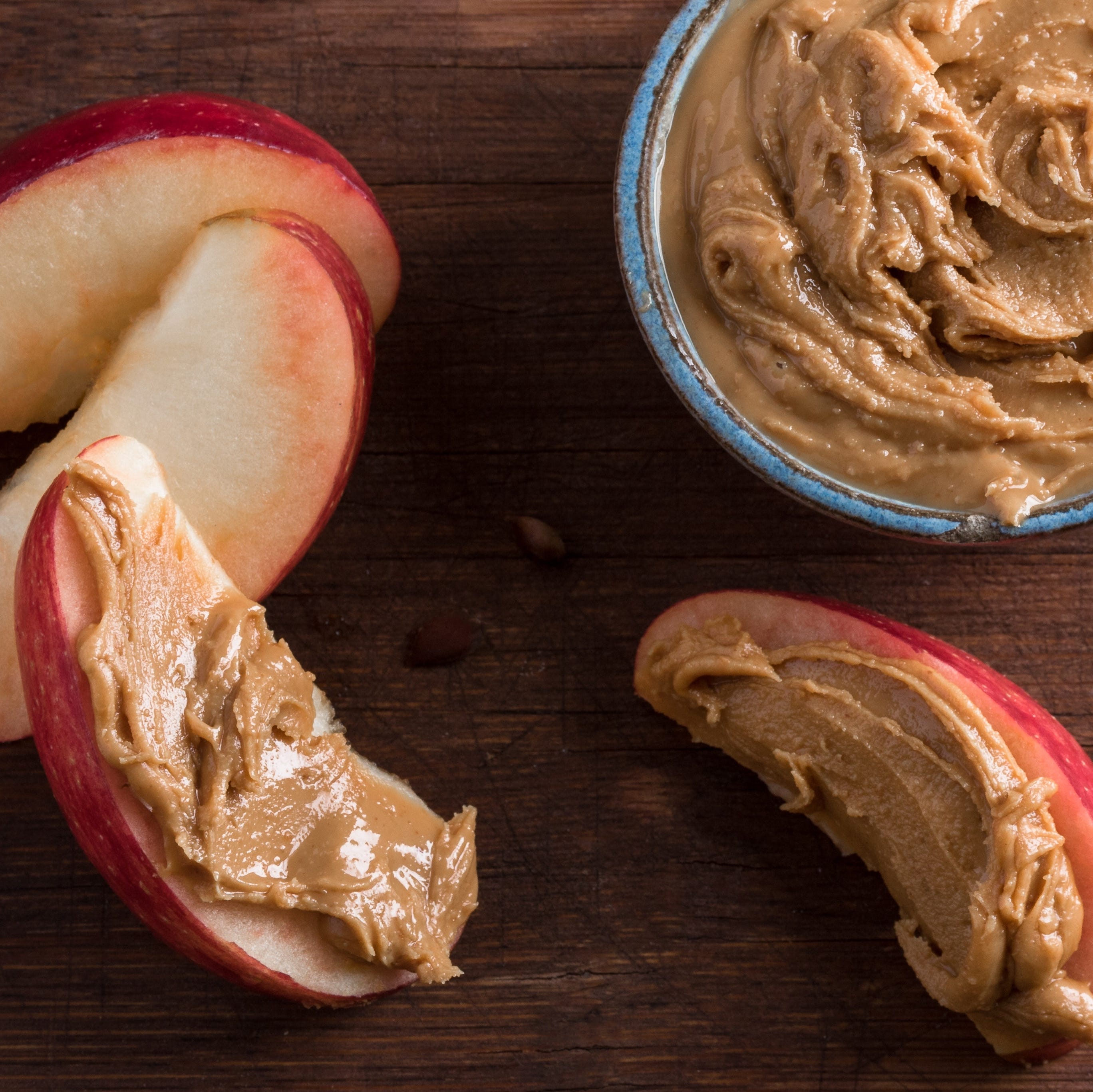 healthy late night snacks apple slices with peanut butter