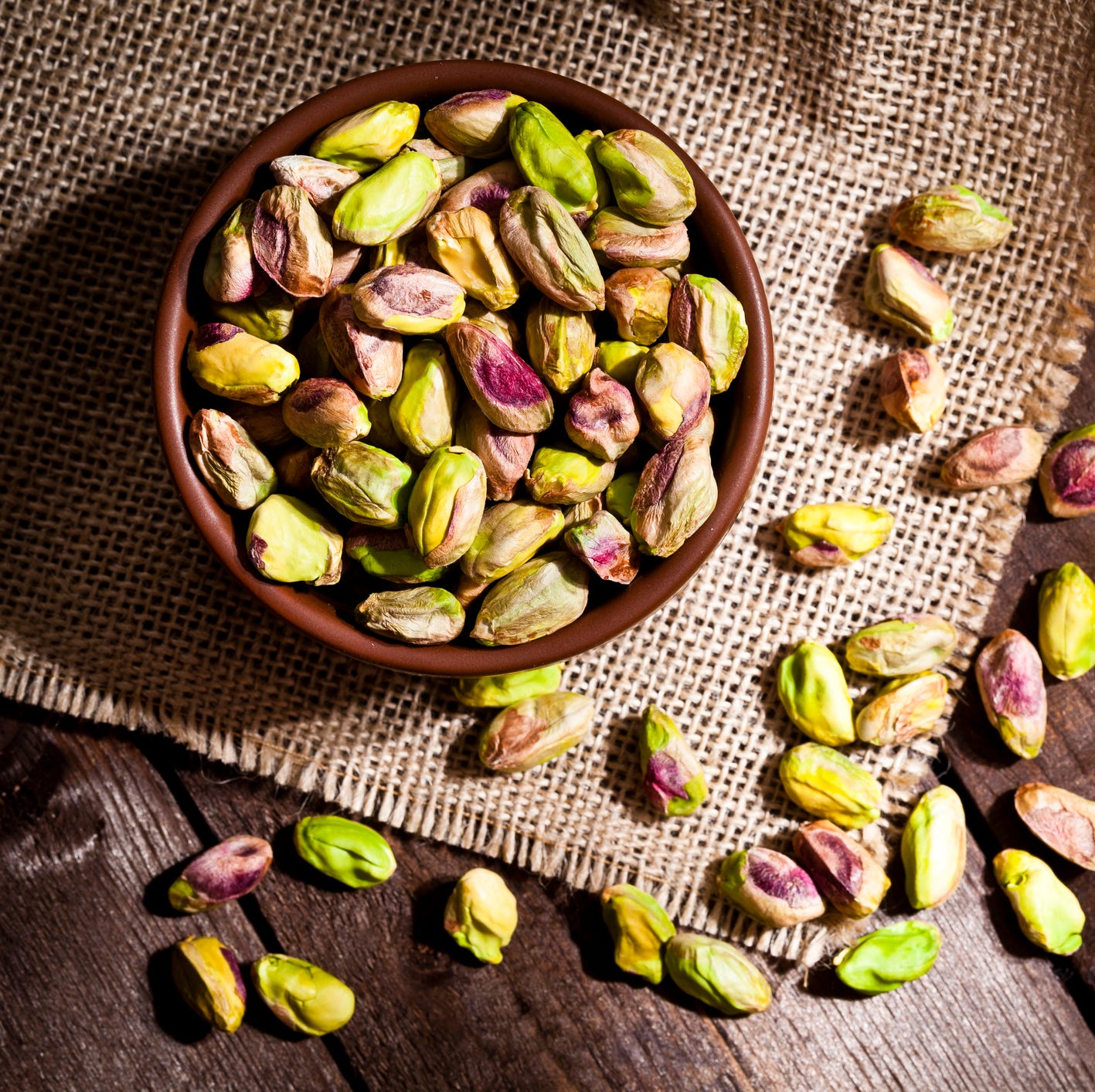 Organic pistachios still life