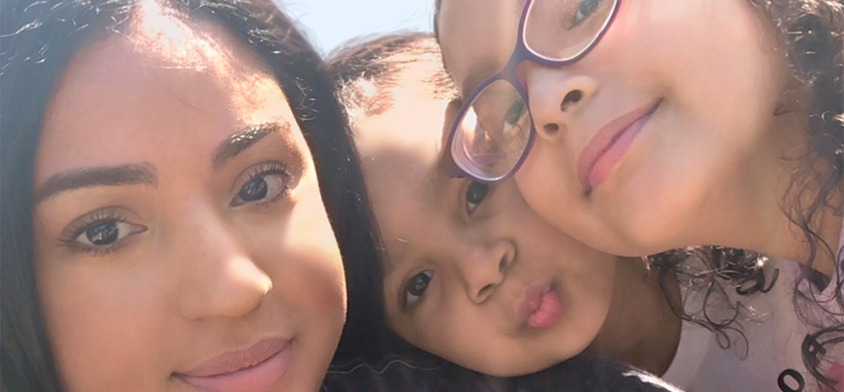 mary machica with her kids