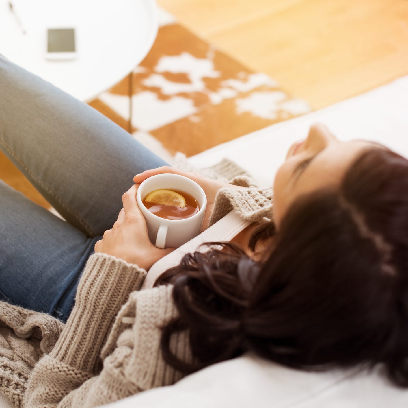 Woman relaxing at home